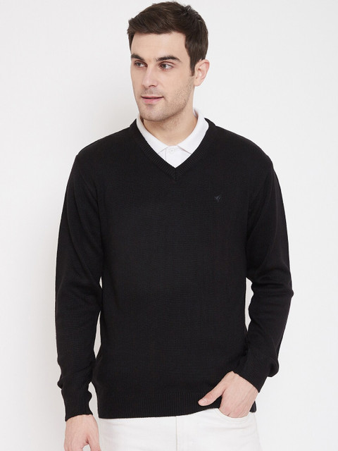 

NEVA Men Black Solid Sweater