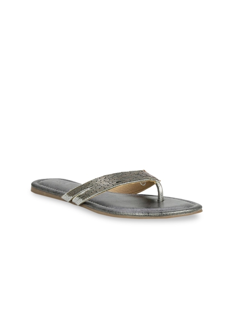 

Inc 5 Women Grey Embellished Open Toe Flats