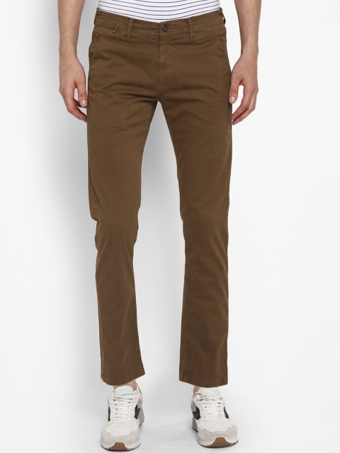 

SPYKAR Men Brown Slim Fit Solid Regular Trousers