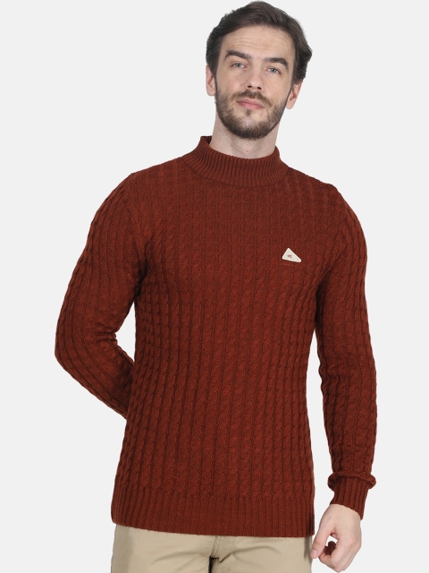 

Monte Carlo Men Rust Orange Solid Pullover Sweater