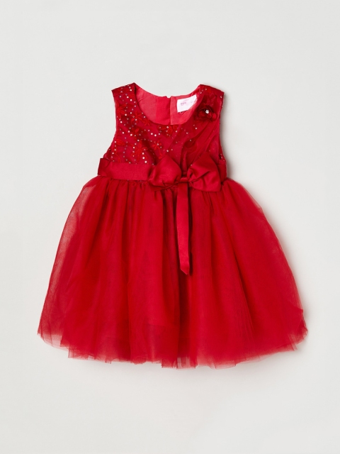 

max Girls Red Embellished Fit and Flare Dress