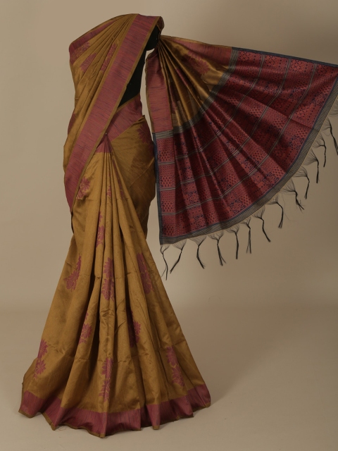 

Pothys Green & Maroon Jute Silk Woven Design Saree