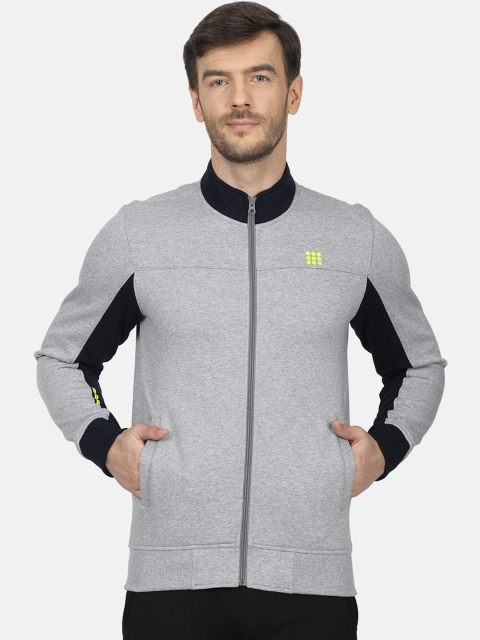 

rock.it Men Grey Melange & Black Colorblocked Tracksuit