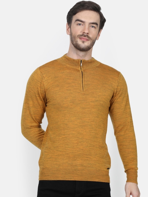 

Monte Carlo Men Mustard Yellow Solid Pullover