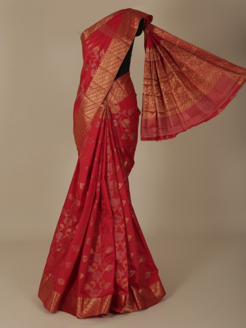 

Pothys Red Woven Design Jute Silk Saree