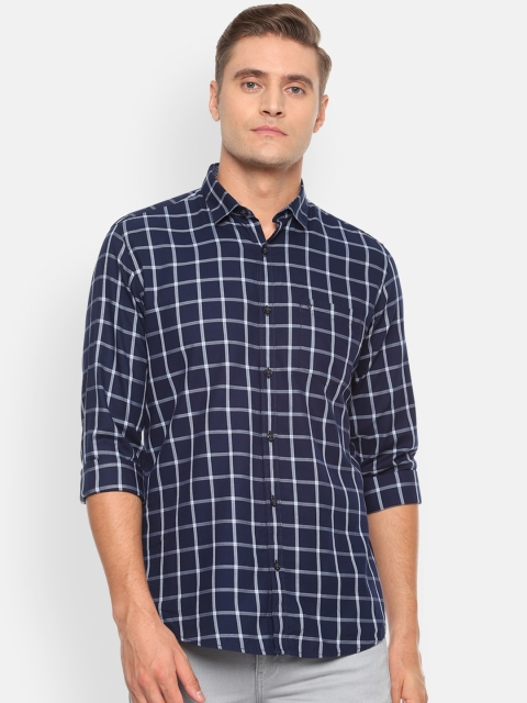 

Van Heusen Sport Men Navy Blue Slim Fit Checked Casual Shirt