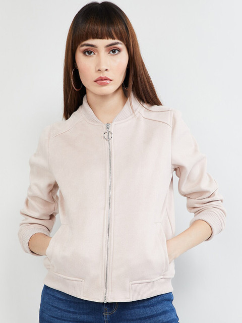 

max Women Pink Solid Bomber