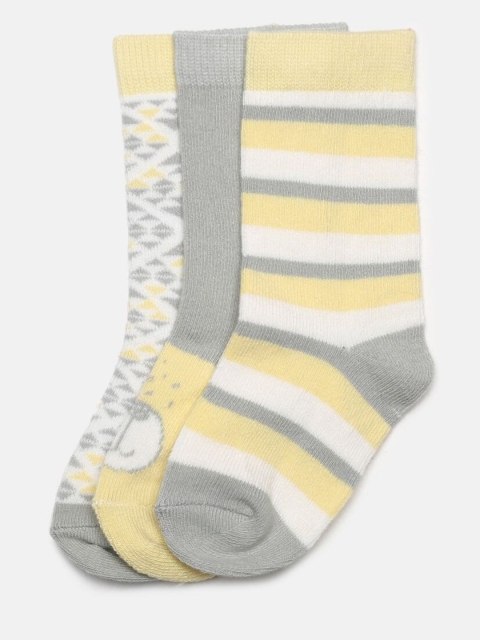 

MINI KLUB Kids Pack of 3 Calf-Length Socks, Grey