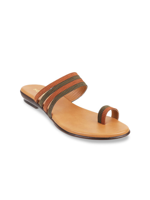 

Mochi Women Brown Colourblocked Suede One Toe Flats