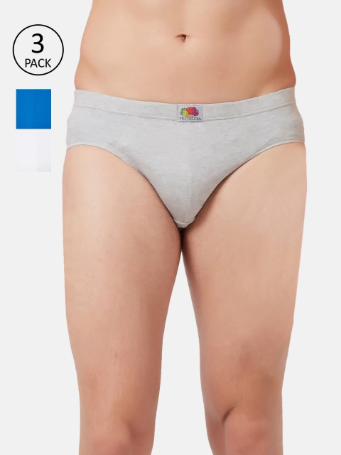 

Fruit of the loom Men Pack Of 3 Assorted Solid Briefs