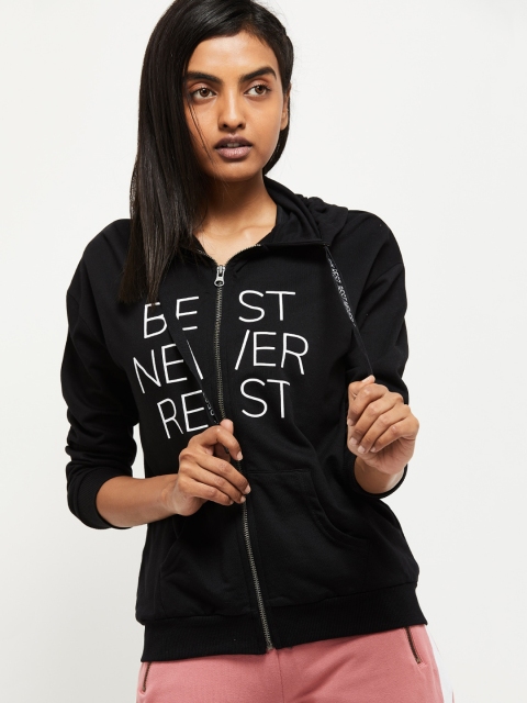 

max Women Black Printed Sweatshirt