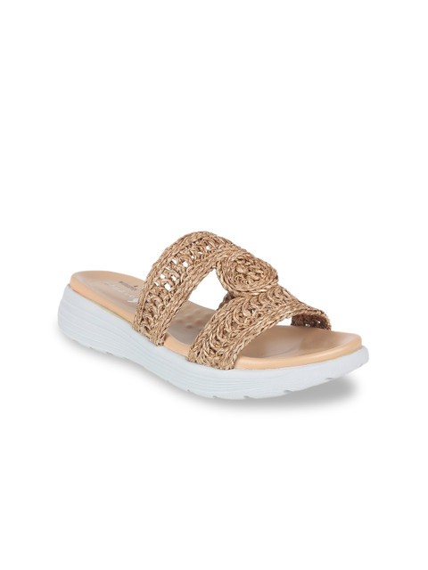 

STEPpings Women Brown Woven Design Sandals
