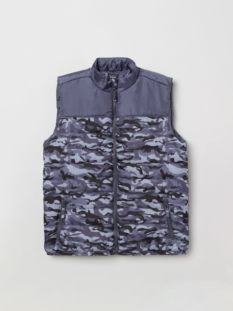 

max Boys Grey Printed Padded Jacket