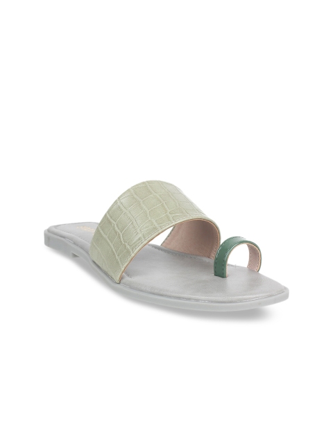 

STEPpings Women Green Textured One Toe Flats