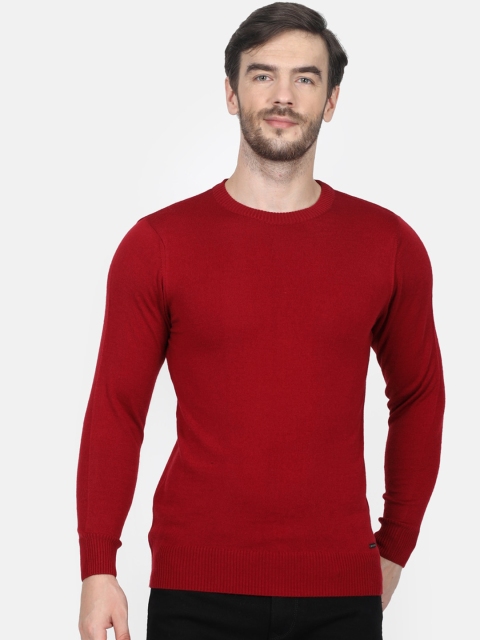 

Monte Carlo Men Red Solid Woollen Pullover Sweater