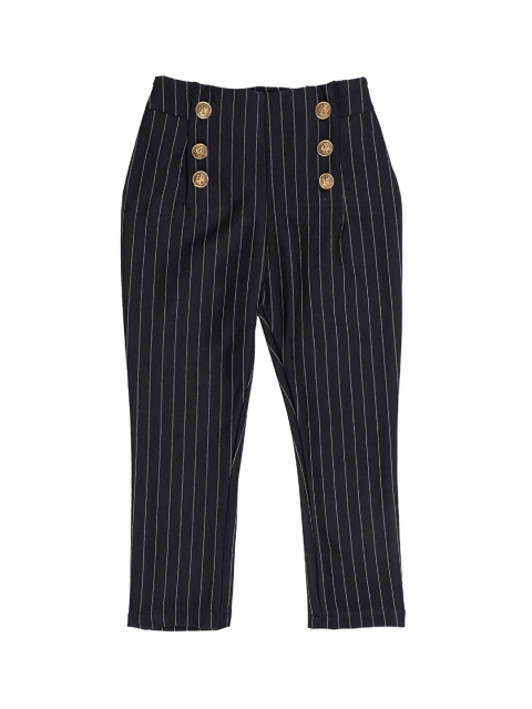 

Actuel Girls Black & White Striped Regular-Fit Treggings