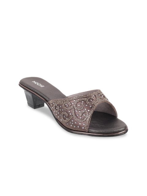 

Mochi Women Grey Embellished Mules