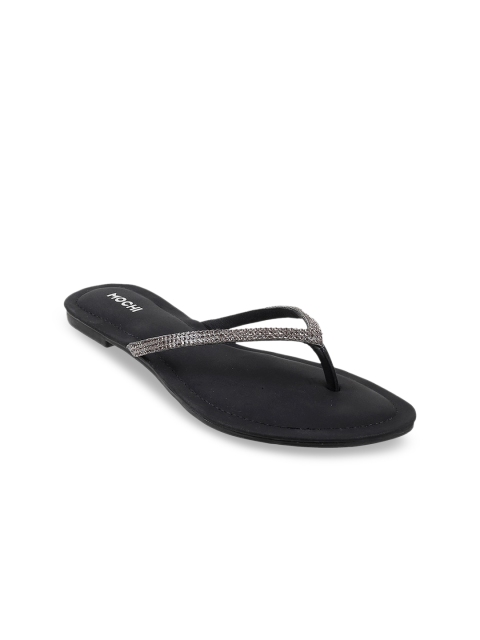 

Mochi Women Grey Embellished Open Toe Flats