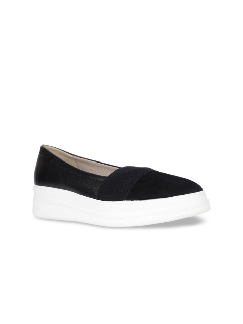 

Naturalizer Women Black Slip-On Leather Sneakers