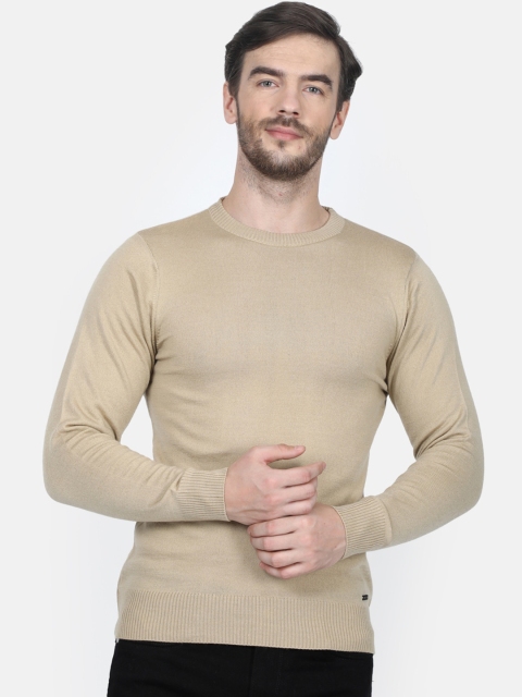 

Monte Carlo Men Beige Solid Wool Pullover Sweater
