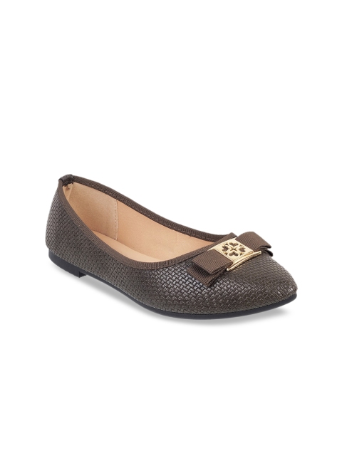 

Metro Women Olive Green Woven Design Ballerinas