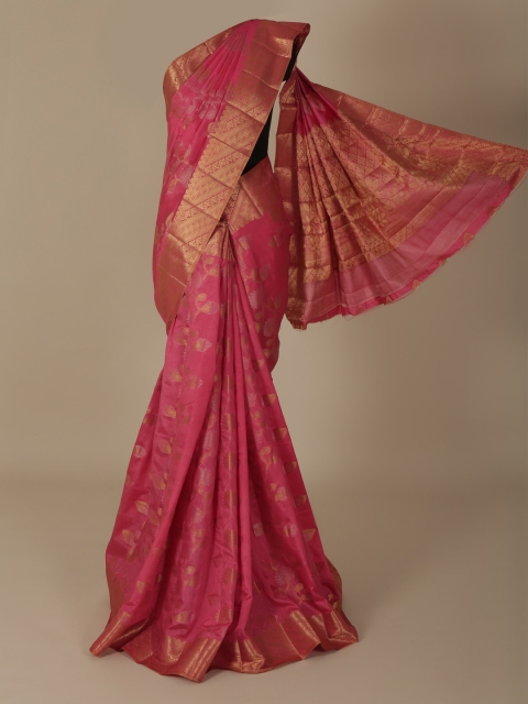 

Pothys Pink Woven Design Jute Silk Saree