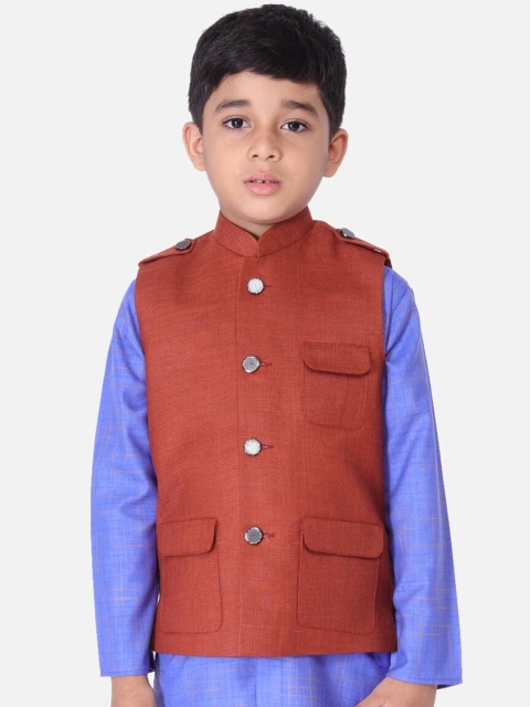 

TABARD Boys Brown Solid Nehru Jacket
