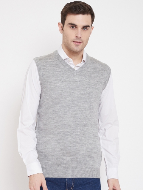 

NEVA Men Grey Solid Sweater Vest