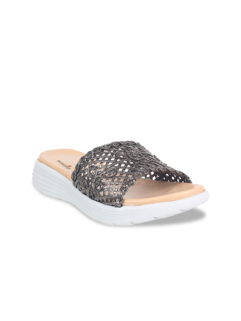 

STEPpings Women Grey Woven Design Sandals