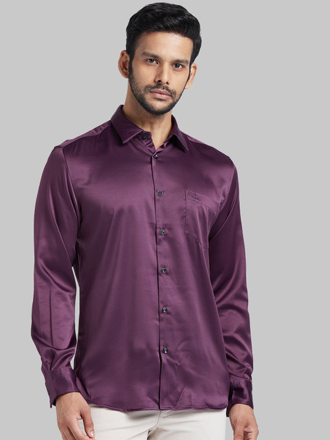 

Parx Men Purple Slim Fit Solid Casual Shirt