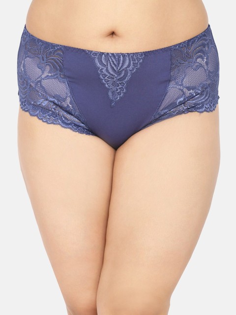 

Curvy Love Plus Size Women Violet Lace Self Design Knitted Hipster Briefs CLU-04 BLUE-C20