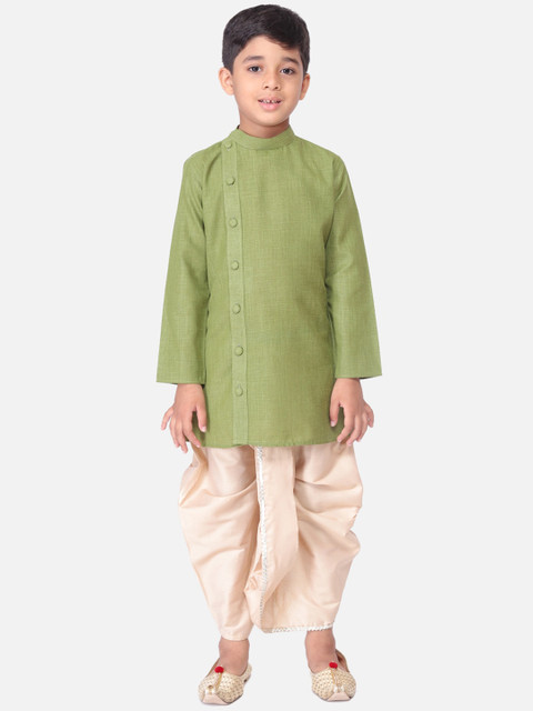 

TABARD Boys Green Solid A-Line Kurta