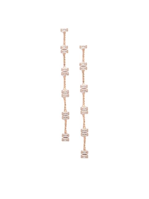 

Globus Rose Gold-Plated Contemporary Drop Earrings