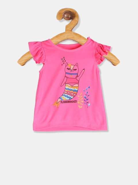 

Donuts Girls Pink Printed Top