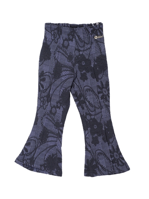 

Actuel Girls Navy Blue Floral Printed Treggings