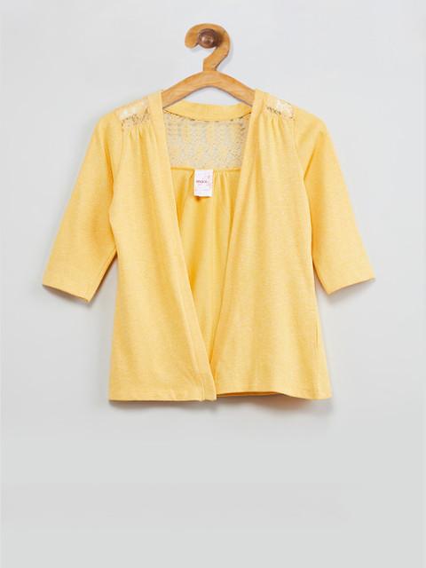 

max Girls Yellow Front-Open Sweater