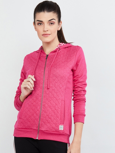 

max Women Pink Solid Bomber Jacket