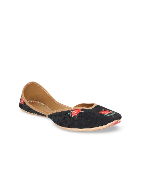 

Ta Chic Women Black Woven Design Fabric Mojaris
