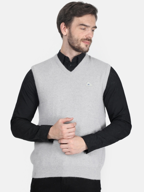 

Monte Carlo Men Grey Solid Woollen Sweater Vest