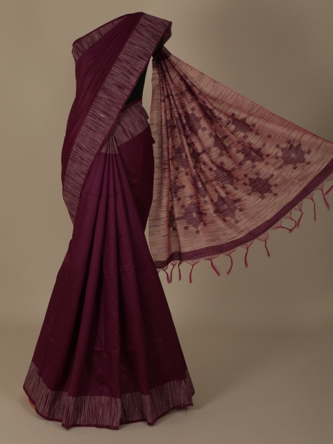 

Pothys Violet Solid Jute Silk Saree
