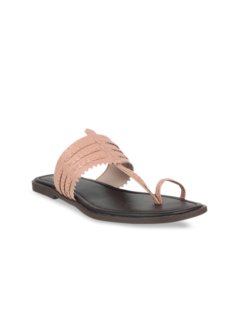 

STEPpings Women Pink Woven Design T-Strap Flats