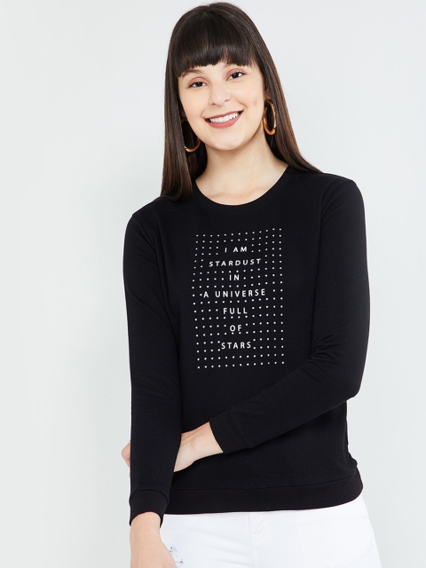 

max Women Black Printed Sweatshirt