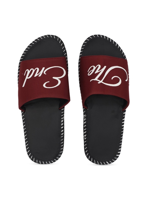 

Pampy Angel Men Burgundy & White Printed Sliders