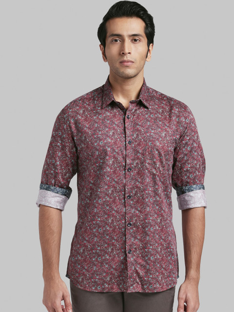 

Parx Men Red Floral Print Casual Shirt