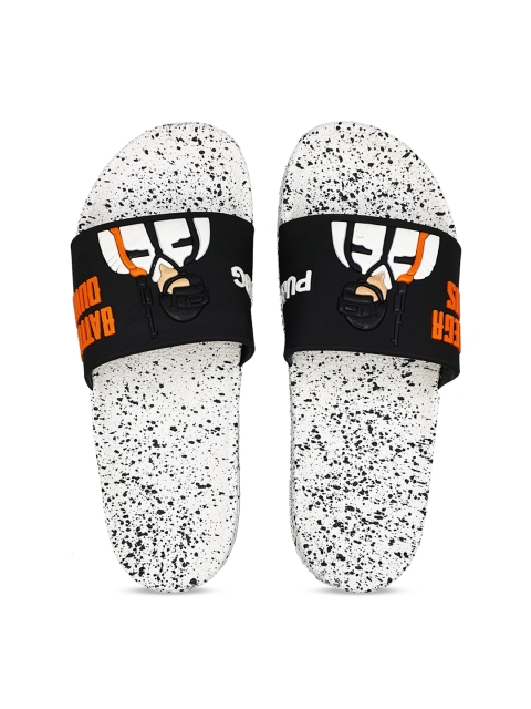 

Pampy Angel Men White & Black Printed Sliders