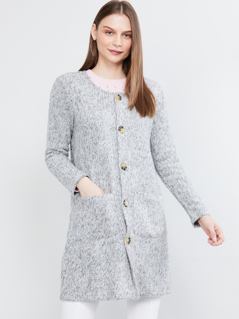 

max Women Grey Solid Tailored Jacket