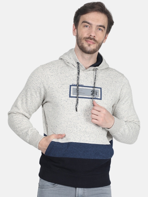 

Monte Carlo Men Grey Striped Hooded Sweatshirt