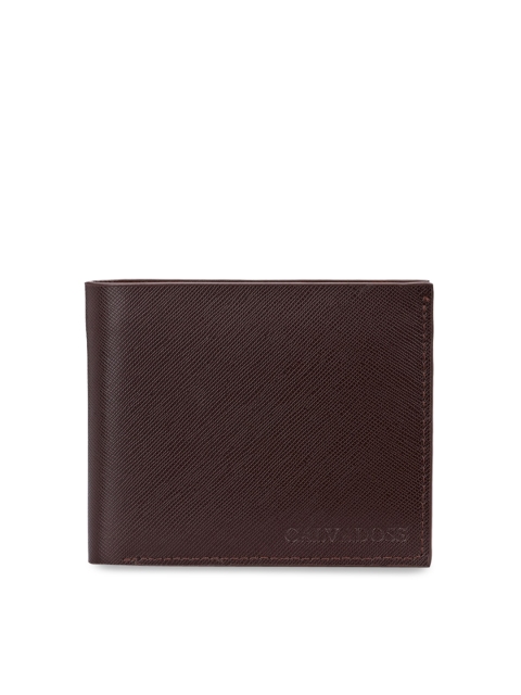 

Calvadoss Men Brown Textured Premium Genuine Leather Wallet