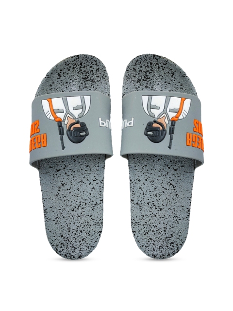 

Pampy Angel Men Grey & Black Printed Water Resistant Sliders
