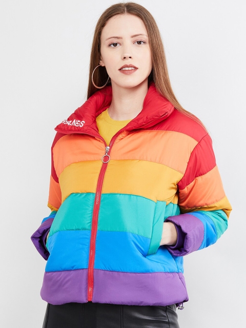 

max Women Multicoloured Colourblocked Padded Jacket, Multi